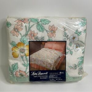 New Vintage 70s Lady Pepperell China Blossom Blanket Twin/Full